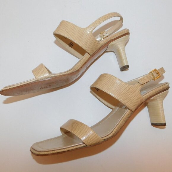 BRUNO MAGLI Snakeskin Slingback Sandals Sz 7.5 Made in Italy - Picture 4 of 8